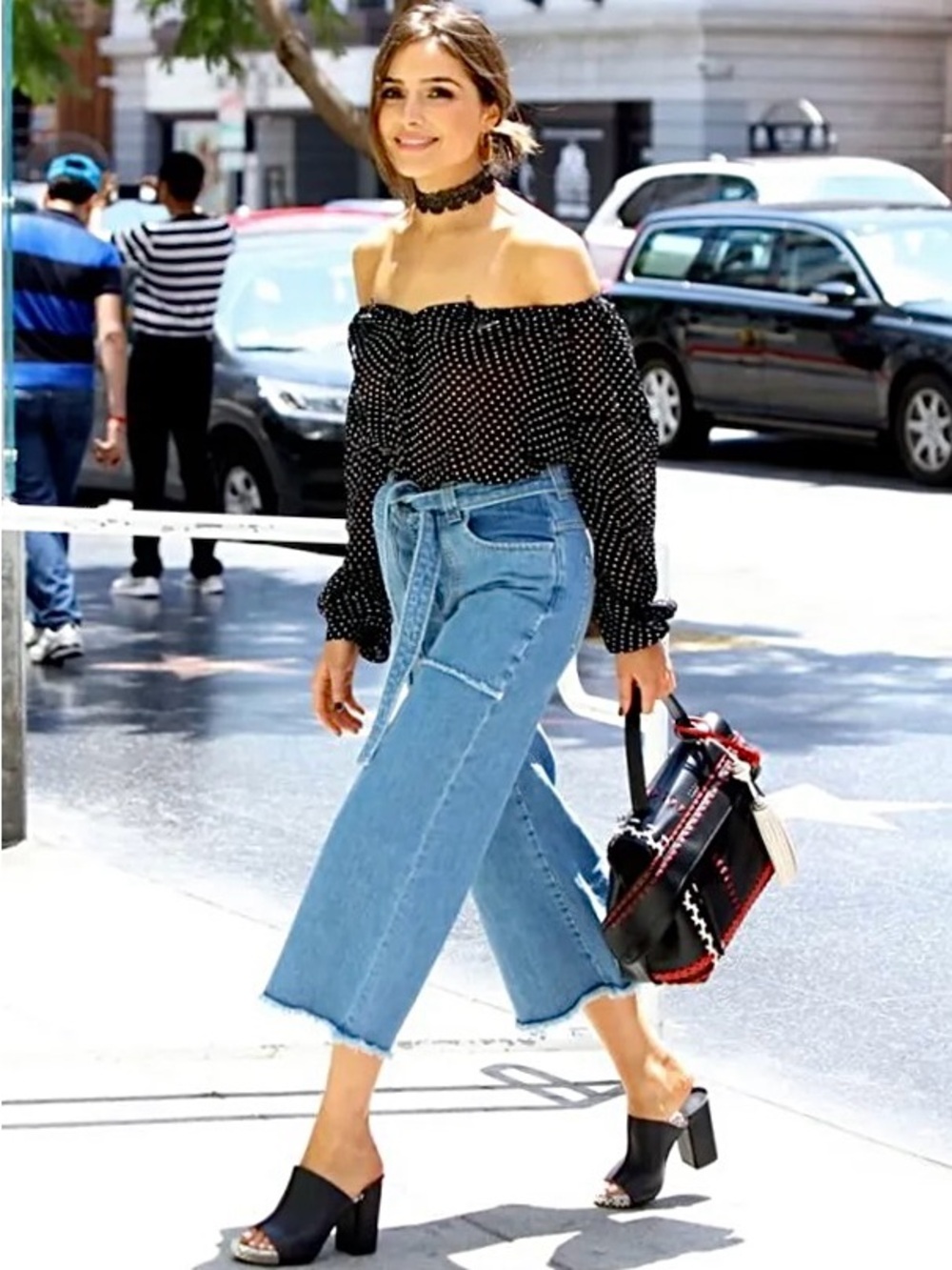 Victoria Beckham | High Waisted Belted Cropped Culotte Jeans